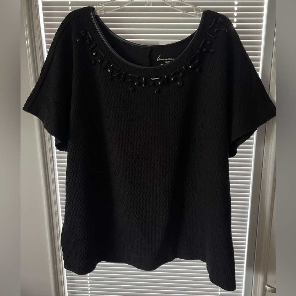 Lane Bryant Beaded Neckline Textured Knit Top 18/20